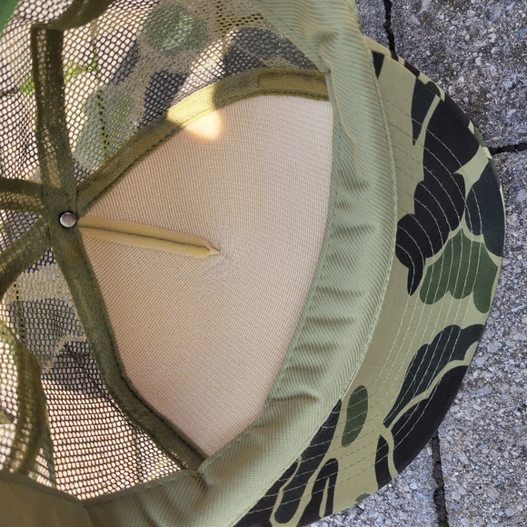 Green Camo Truckers Hat. Vintage. Excellent Condition. Woodland. Baseball Cap - Picture 7 of 8